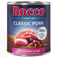 24x800g Rocco Classic Pork Csirke & borjú nedves kutyatáp