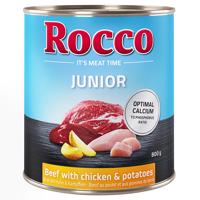 24x800g Rocco Junior Marha, csirke & burgonya nedves kutyatáp