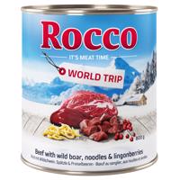 24x800g Rocco világkörüli út Ausztria vaddisznó, nudli & vörösáfonya nedves kutyatáp 20+4 ingyen