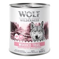 24x800g Wolf of Wilderness Single Protein óriási kedvezménnyel! nedves kutyatáp - Wooded Trails - Szárnyas borjúval