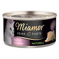 24x80g Miamor Naturelle finom filék Csirke & sonka nedves macskaeledel