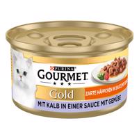 24x85g Gourmet Gold omlós falatok borjú & zöldség nedves macskatáp