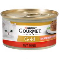 24x85g Gourmet Gold rafinált ragu nedves macskatáp- Marha