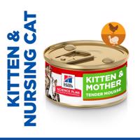 24x85g Hill's Science Plan Kitten & Mother Tender Mousse csirke és pulyka nedves macskatáp