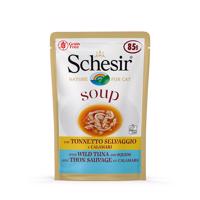 24x85g Schesir Cat Soup nedves macskatáp- Tonhal & tintahal