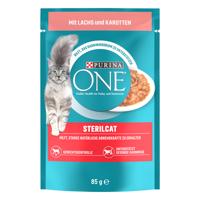 26x85g PURINA ONE SterilCat lazac & sárgarépa nedves macskatáp