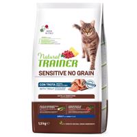 2x1,5kg Natural Trainer Cat No Grain pisztráng száraz macskatáp