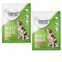 2x100g Concept for Life Insect snack kutyáknak próbacsomagban: 100g sárgarépával+100g édesburgonyával