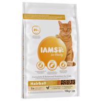 2x10kg Iams for Vitality száraz macskatáp- Hairball Adult csirke