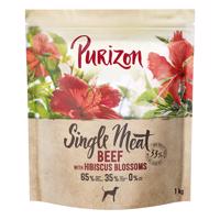 2x1kg Purizon Marha & hibiszkuszvirág száraz kutyatáp rendkívüli árengedménnyel