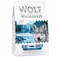 2x1kg Wolf of Wilderness száraz kutyatáp óriási kedvezménnyel! - Mini "Blue River" - lazac