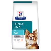 2x2kg Hill's Prescription Diet Canine  t/d Mini Dental Care csirke száraz kutyatáp