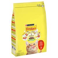 2x4kg PURINA Friskies Adult Cat marha, csirke & zöldség száraz macskatáp