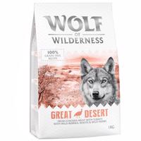 3 + 1 ingyen! 4 x 1 kg Wolf of Wilderness  - Adult "Great Desert" pulyka - gabonamentes