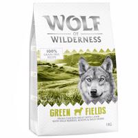 3 + 1 ingyen! 4 x 1 kg Wolf of Wilderness  - Adult ''Green Fields'' bárány - gabonamentes