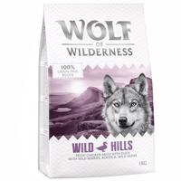 3 + 1 ingyen! 4 x 1 kg Wolf of Wilderness  - Adult ''Wild Hills'' kacsa - gabonamentes