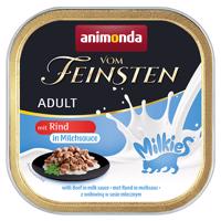 36x100g animonda Vom Feinsten Adult Milkies Marha tejes szószban nedves macskatáp