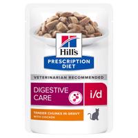 36x85g 24 + 12 ingyen! Hill’s Prescription Diet nedves macskatáp - i/d Digestive Care csirke