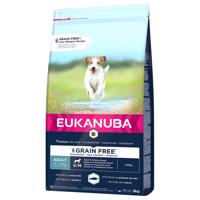 3kg Eukanuba Grain Free Adult Small / Medium Breed lazac száraz kutyatáp 10% árengedménnyel