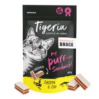 3x100g Tigeria Sandwich Snack csirke & tőkehal macskasnack