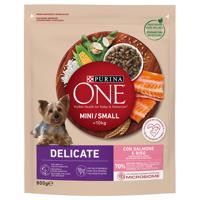 3x800g PURINA ONE Mini Delicate lazac & rizs száraz kutyatáp