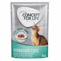 48x85g Concept for Life Sterilised Cats szószban nedves macskatáp rendkívüli árengedménnyel