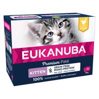 48x85g Eukanuba Grain Free Kitten csirke nedves macskatáp 36+12 ingyen