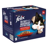 48x85g Felix Fantastic aszpikban húsválogatás nedves macskatáp 38+10 ingyen