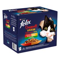 48x85g Felix Fantastic duplán finom hús- & zöldségválogatás nedves macskatáp 38+10 ingyen