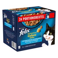 48x85g Felix Sensations aszpikban halválogatás nedves macskatáp 38+10 ingyen