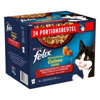 48x85g Felix Sensations aszpikban húsválogatás nedves macskatáp 38+10 ingyen