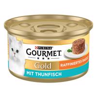 48x85g Gourmet Gold Rafinált ragu tonhal nedves macskatáp 36+12 ingyen