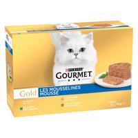 48x85g Gourmet Paté hús & hal mix nedves macskatáp 36+12 ingyen