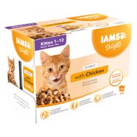 48x85g IAMS Delights Kitten szószban csirke nedves macskatáp