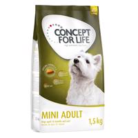 4x1,5kg Concept for Life Mini Adult száraz kutyatáp 10% kedvezménnnyel