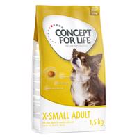 4x1,5kg Concept for Life X-Small Adult száraz kutyatáp 10% kedvezménnnyel