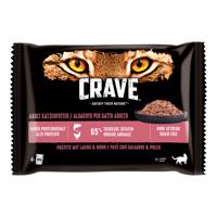 4x85g Crave tasakos nedves macskatáp multipack- Lazac & csirke pástétom