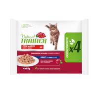 4x85g Natural Trainer Adult csirke nedves macskatáp Marha