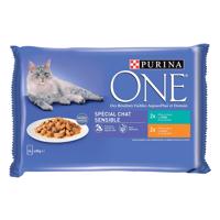 4x85g PURINA ONE Sensitive nedves macskatáp vegyesen