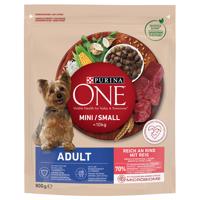 5x 800g PURINA ONE Mini Mini Adult marha & rizs száraz kutyatáp