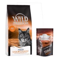 6,5kg Wild Freedom Adult "Wide Country" Sterilised - szárnyas száraz macskatáp+100g Wild Freedom Filet csirke macskasnack ingyen