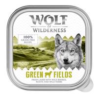 6x150g Wolf of Wilderness Adult Green Fields - bárány nedves kutyatáp