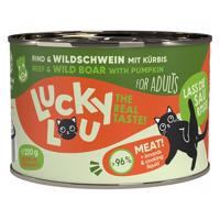 6x200g Lucky Lou Adult Marha & vaddisznó nedves macskatáp