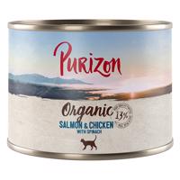 6x200g Purizon Organic lazac, csirke & spenót gabonamentes nedves macskatáp óriási árengedménnyel