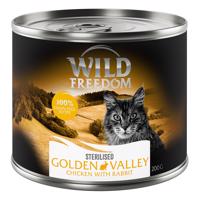 6x200g Wild Freedom Adult Sterilised Golden Valley Sterilised - nyúl & csirke nedves macskatáp 5+1 ingyen