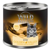 6x200g Wild Freedom Kitten Golden Valley - nyúl & csirke nedves macskatáp 5+1 ingyen