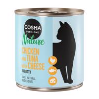 6x280g Cosma Nature nedves macskatáp - Csirke, tonhal & sajt