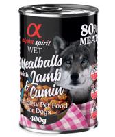 6x400g alpha spirit Dog Meatballs Bárány & rómaikömény nedves kutyatáp 4+2 ingyen