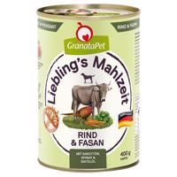 6x400g Granatapet Liebling's Mahlzeit Marha & fácán nedves kutyatáp