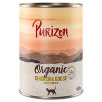 6x400g Purizon Organic csirke, liba & tök gabonamentes nedves macskatáp óriási árengedménnyel